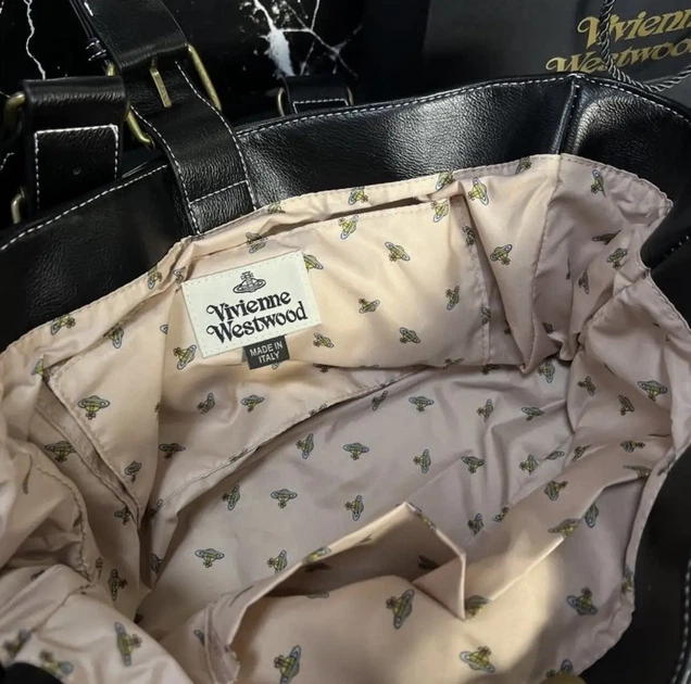 Сумка Vivienne Westwood Big black leather bag вивиен вествуд y2k sk8 - Фото 4 Сумка Vivienne Westwood Big black leather bag вивиен вествуд y2k sk8 - изображение 4