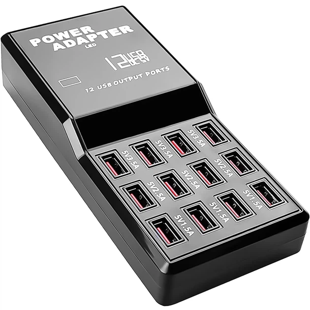 Зарядное устройство Addap WLX-858 на 12 USB портов 60W черное - Фото 1 Зарядное устройство Addap WLX-858 на 12 USB портов 60W черное - изображение 1