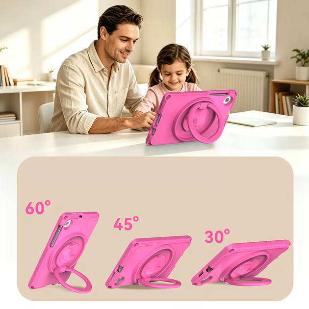 Протиударний дитячий чохол EVA Kids Eagle з ручко-підставкою для Samsung Galaxy Tab A11 / Tab A9 / Tab A7 Lite (екран 8.7" дюймів) Малиновий - Фото 3 Протиударний дитячий чохол EVA Kids Eagle з ручко-підставкою для Samsung Galaxy Tab A11 / Tab A9 / Tab A7 Lite (екран 8.7" дюймів) Малиновий - зображення 3