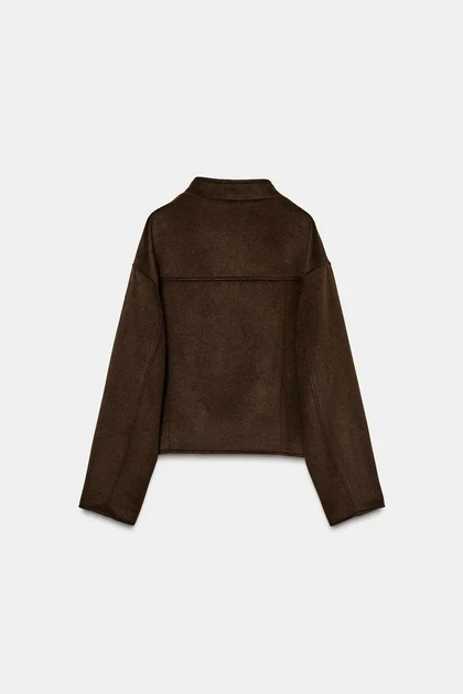 Асиметричний вовняний жакет оверсайз розмір M Zara - Фото 8 Асиметричний вовняний жакет оверсайз розмір M Zara - зображення 8