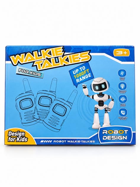 Набір дитячих рацій Walkie Talkies DM08 Robot Design 3 шт до 300 м з підсвічуванням - зображення 2