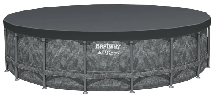 Каркасний круглий басейн Bestway 561KC сірий 549 см, висота 132 см, об'єм 26 000 л, пісочний фільтр-насос 6056 л/год (APX 365) - изображение 5