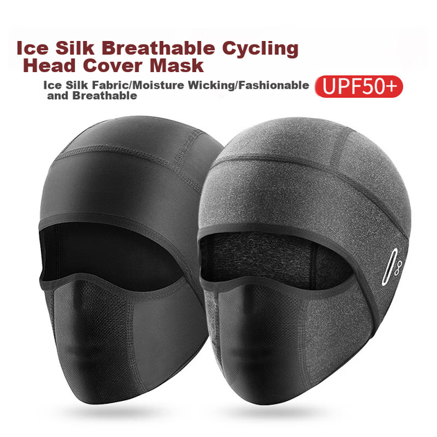 Подкладка для мотоциклетной балаклавы BIKEBROS, маска для лица из ледяного шелка с защитой от солнца, ветрозащитная маска для лица, летняя маленькая кепка. - изображение 6