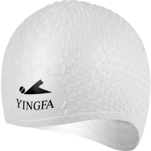 Шапочка для плавання YINGFA для чоловіків та жінок, захист вух без стискання, увігнутий дизайн, водонепроникна нековзка силіконова шапочка для плавання з краплями води, біла - Фото 4 Шапочка для плавання YINGFA для чоловіків та жінок, захист вух без стискання, увігнутий дизайн, водонепроникна нековзка силіконова шапочка для плавання з краплями води, біла - изображение 4