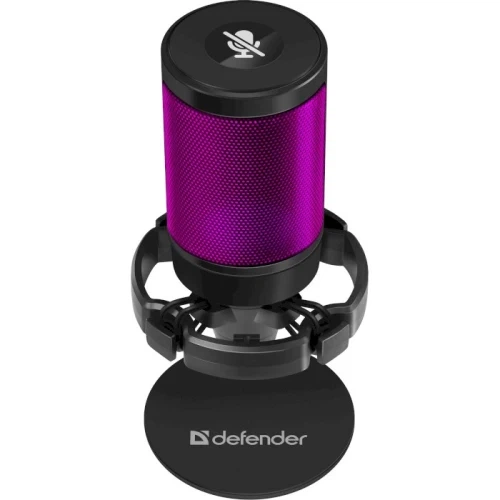 Мікрофон Defender Impulse GMC 600, Black, Type-C, 42 дБ, кабель 1.7 м, RGB-підсвічування, iгровий стрім мікрофон (64660) - Фото 3 Мікрофон Defender Impulse GMC 600, Black, Type-C, 42 дБ, кабель 1.7 м, RGB-підсвічування, iгровий стрім мікрофон (64660) - зображення 3