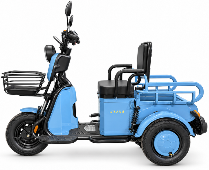 Электроскутер трехколесный ATLAS Ant 800W Blue - Фото 4 Электроскутер трехколесный ATLAS Ant 800W Blue - изображение 4