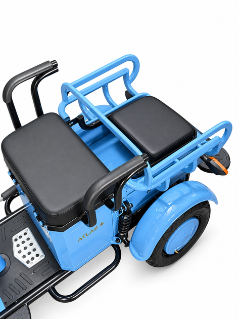 Электроскутер трехколесный ATLAS Ant 800W Blue - Фото 7 Электроскутер трехколесный ATLAS Ant 800W Blue - изображение 7