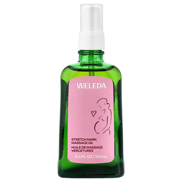 Массажное масло от растяжек Weleda, Mama "Stretch Mark Massage Oil" увлажнение и питание кожи тела с экстрактами миндаля и жожоба для будущих мам, перед и после родов (100 мл / 3,4 жидк. унции) - изображение 5