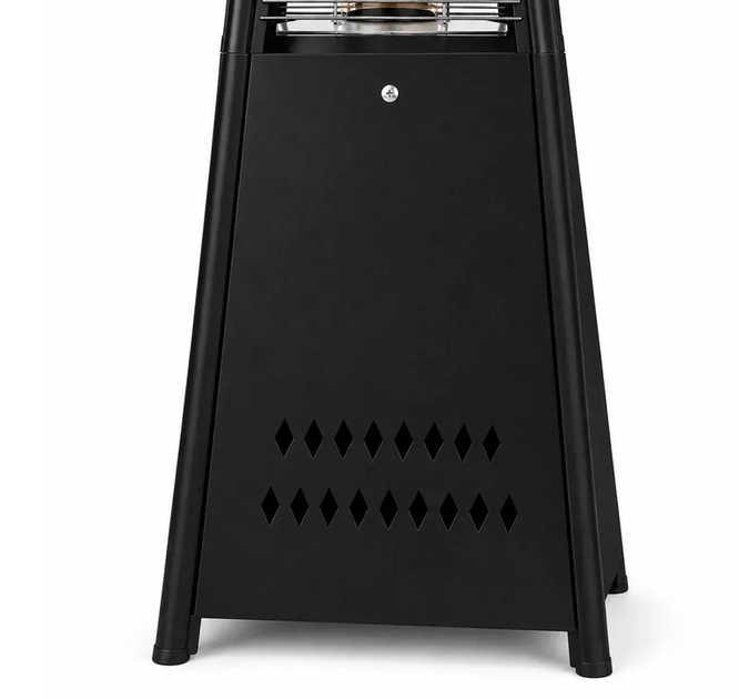 Газовый уличный обогреватель Gordon 13 кВт высокий 227 см для террасы сада ресторана с эффектом пламени стеклянной трубкой защитной решеткой пропан бутан черный - изображение 6