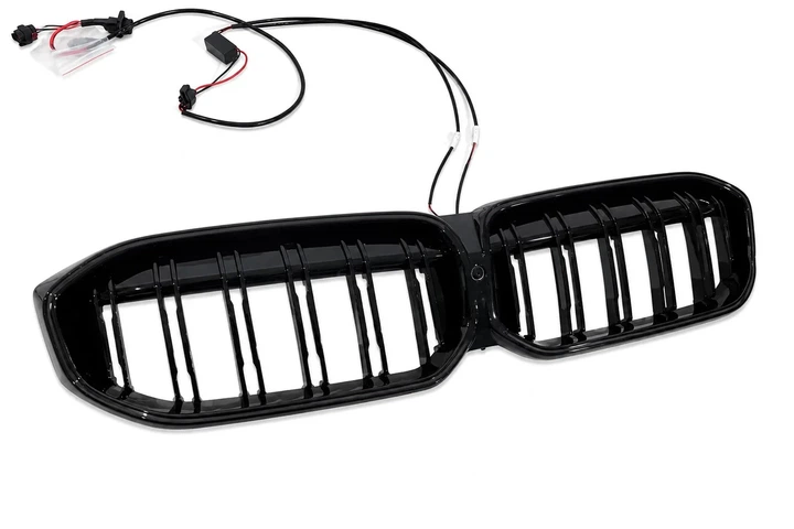 Ноздрі решітка радіатора M-Look LED чорний глянець для BMW 3 серія G20/G21 2022+ - Фото 4 Ноздрі решітка радіатора M-Look LED чорний глянець для BMW 3 серія G20/G21 2022+ - зображення 4