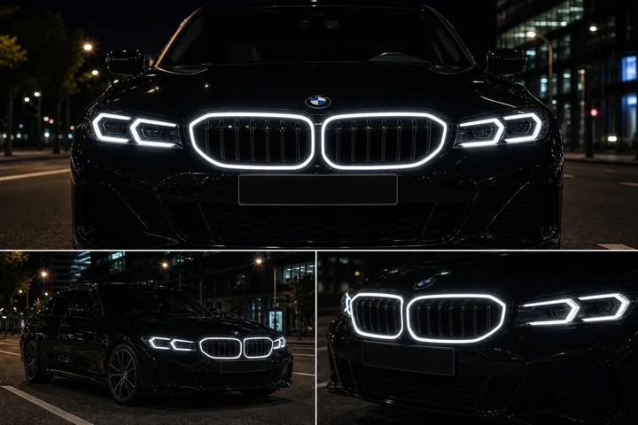 Ноздрі решітка радіатора M-Look LED чорний глянець для BMW 3 серія G20/G21 2022+ - Фото 6 Ноздрі решітка радіатора M-Look LED чорний глянець для BMW 3 серія G20/G21 2022+ - зображення 6
