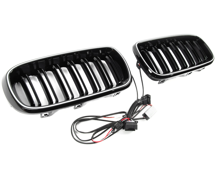 Ноздри решетка радиатора M-Look LED чёрный глянец для BMW X6 F16 2014-2019 гг - изображение 6