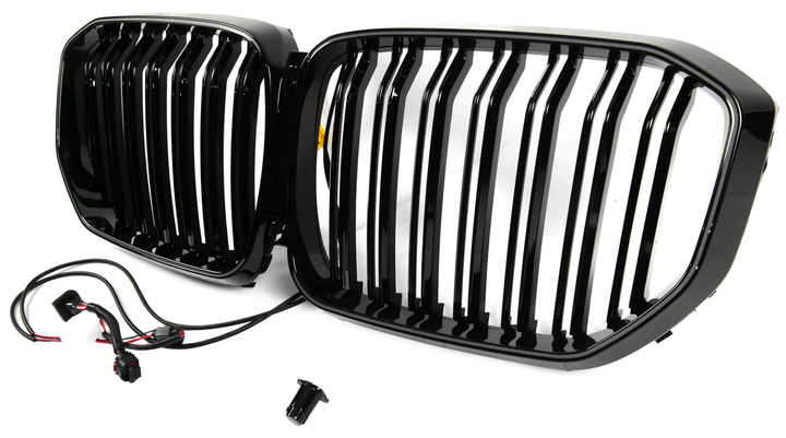 Ноздри решетка радиатора BMW M-Look LED черный глянец для BMW X5 G05 2019-2022 гг - изображение 5