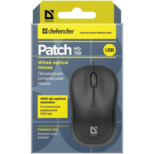 Мышка Defender Patch MS-759 Black (52759) - изображение 3
