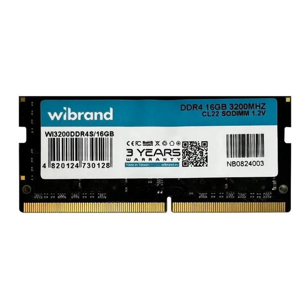 Модуль памяти для ноутбука SoDIMM DDR4 16GB 3200 MHz Wibrand (WI3200DDR4S/16GB) - Фото 1 Модуль памяти для ноутбука SoDIMM DDR4 16GB 3200 MHz Wibrand (WI3200DDR4S/16GB) - изображение 1