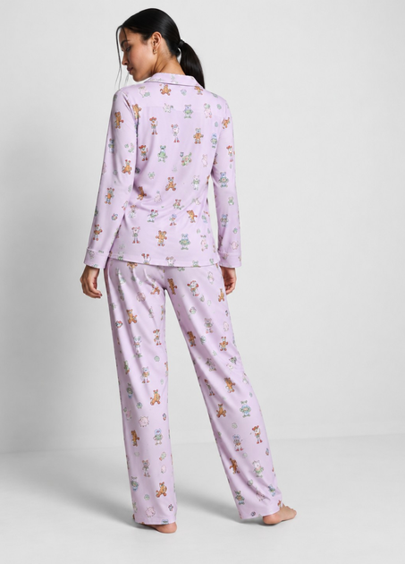 Пижамная рубашка Primark boyfriend pyjamas long sleeve XXS для дома и сна Лиловый (10327) - изображение 3