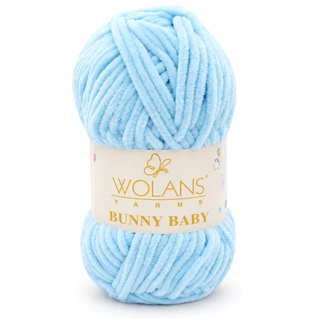 Пряжа Wolans Bunny Baby плюшева блакитна 100 г 120 м (W100/11) - Фото 1 Пряжа Wolans Bunny Baby плюшева блакитна 100 г 120 м (W100/11) - изображение 1