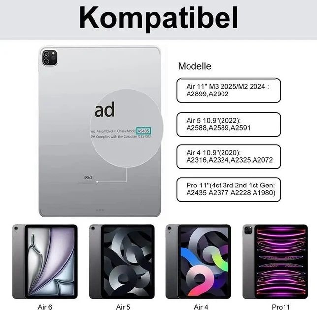 Клавіатура SENGBIRCH Magic Keyboard з чохлом P11/P12 для iPad Air 11" та інші - з підсвічуванням та кількома трекпадами для iPad - зображення 2