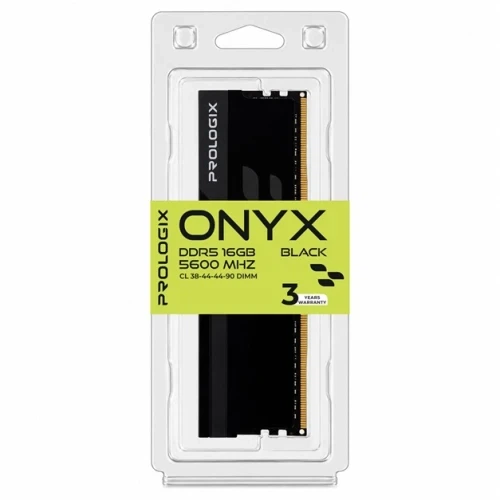Пам'ять 16Gb DDR5, 5600 MHz, Prologix Onyx, Black, 38-44-44-90, 1.35V, з радіатором (PRO16GB5600YB5) - Фото 3 Пам'ять 16Gb DDR5, 5600 MHz, Prologix Onyx, Black, 38-44-44-90, 1.35V, з радіатором (PRO16GB5600YB5) - изображение 3
