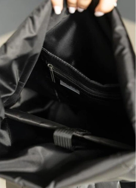 Женский городской рюкзак RollTop Sambag One Flowers для ноутбука до 16–17 дюймов из экокожи, черный с цветочным принтом 60566 - изображение 11