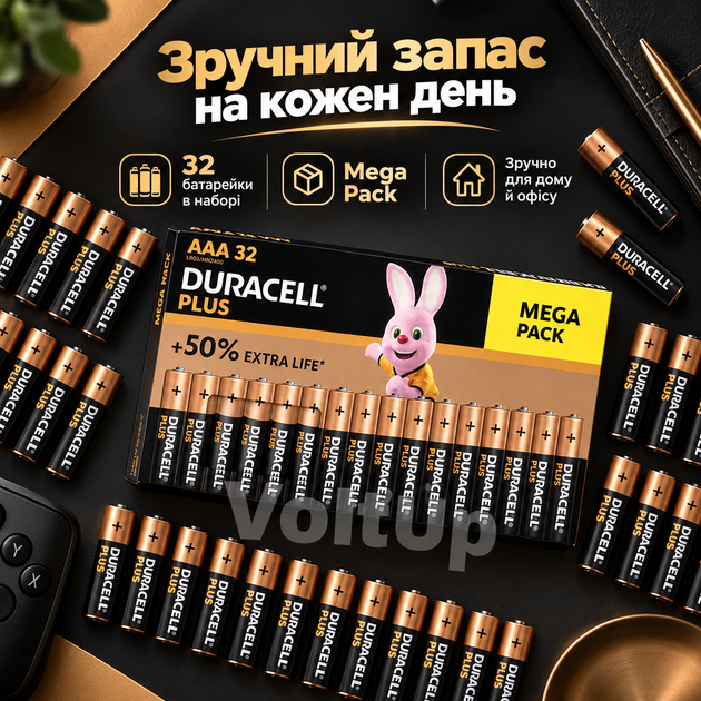 Щелочные батарейки Duracell Plus AAA LR03 MN2400 1.5 В набор 32 шт для пультов фонариков и электроники - изображение 4