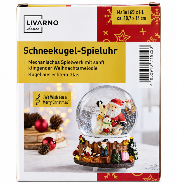 Музична снігова куля LIVARNO home «We Wish You a Merry Christmas», скло, 10,7 × 14 см - Фото 2 Музична снігова куля LIVARNO home «We Wish You a Merry Christmas», скло, 10,7 × 14 см - зображення 2