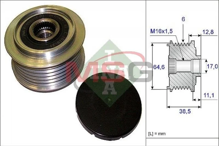Шків генератора INA 535020110 Audi A6, Allroad 06E903119L, 06E903119R, 06E903016M - Фото 1 Шків генератора INA 535020110 Audi A6, Allroad 06E903119L, 06E903119R, 06E903016M - изображение 1
