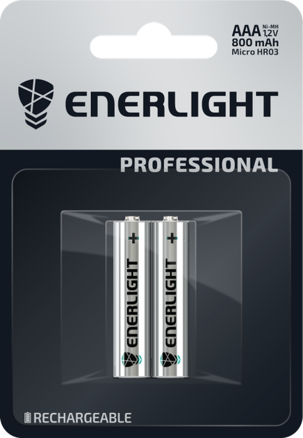 Аккумулятор минипальчик ENERLIGHT Professional AAA 1.2V 800mAh блистер 2 шт - Фото 1 Аккумулятор минипальчик ENERLIGHT Professional AAA 1.2V 800mAh блистер 2 шт - изображение 1