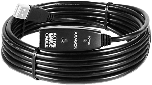 Kabel Axagon USB-A - USB-A 2.0 5 m Black (8595247902320) - obraz 2