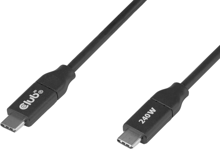 Кабель Club 3D USB-C - USB-C 240W 2 м Black (CAC-2506) - зображення 3