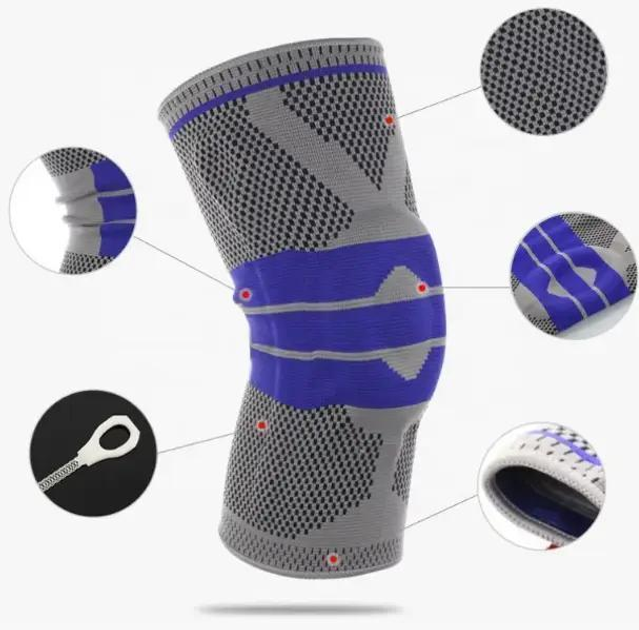 Бандаж на коліно KNEE SUPPORT AA-18 XL, розмір XL, трикотаж, нейлон, силікон (XL-1061) - изображение 3
