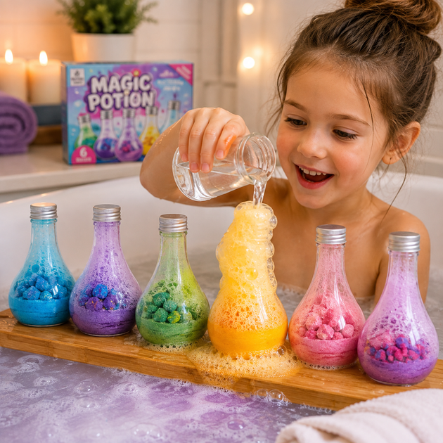 Інтерактивні бомбочки для ванни Tub Works Kids Bath Bomb Magic Potion 6 шт., ефект шипіння та піноутворення (26X-309) - изображение 2
