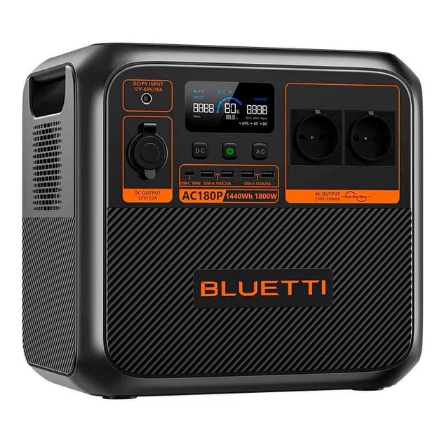 Портативна зарядна станція Bluetti AC180P 1800W 1440Wh - Фото 3 Портативна зарядна станція Bluetti AC180P 1800W 1440Wh - зображення 3