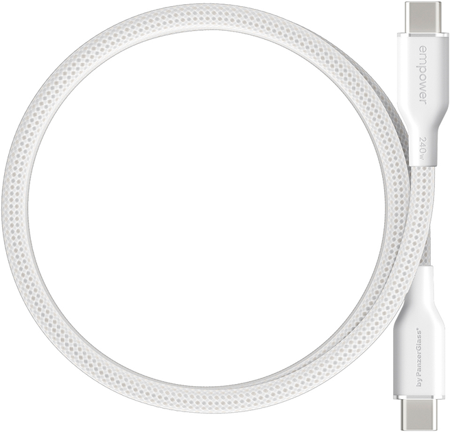 Кабель Panzer Glass Empower by Magnetic USB-C - USB-C 2.0 240W 1.5 м White (EM84572) - Фото 2 Кабель Panzer Glass Empower by Magnetic USB-C - USB-C 2.0 240W 1.5 м White (EM84572) - зображення 2