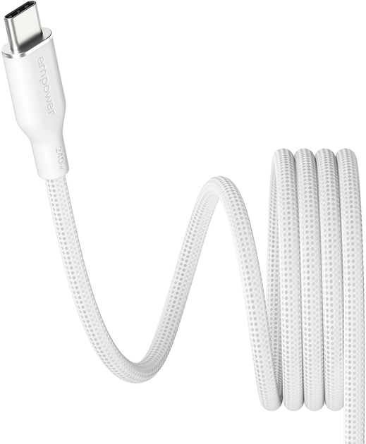 Кабель Panzer Glass Empower by Magnetic USB-C - USB-C 2.0 240W 1.5 м White (EM84572) - Фото 3 Кабель Panzer Glass Empower by Magnetic USB-C - USB-C 2.0 240W 1.5 м White (EM84572) - зображення 3