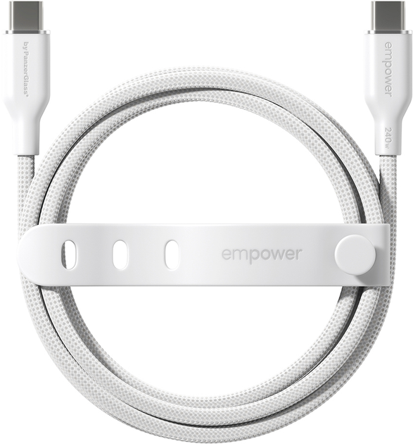Кабель Panzer Glass Empower by Racing USB-C - USB-C 2.0 240W 1.2 м White (EM77569) - зображення 2