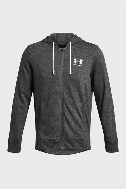 Чоловіча темно-сіра толстовка UA Rival Terry LC FZ Under Armour 3XL 1370409-025 - зображення 3