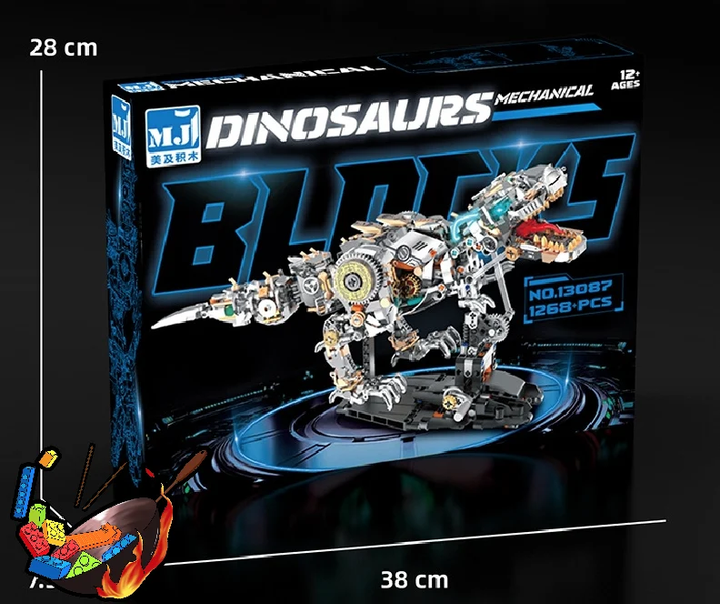 Конструктор Тираннозавр Рекс MJI Semi Mechanical Dinosaur 13087 — 1268 деталей - изображение 3