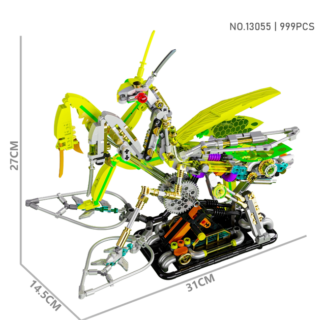 Конструктор Механический Богомол MJI Mantis 13055 — 999 деталей, подвижные конечности, стимпанк-дизайн - Фото 2 Конструктор Механический Богомол MJI Mantis 13055 — 999 деталей, подвижные конечности, стимпанк-дизайн - изображение 2