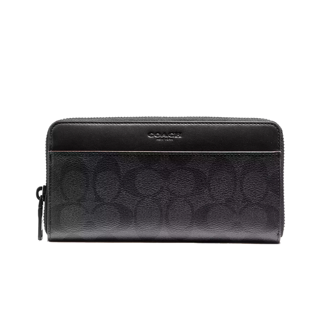 Кошелёк мужской Coach Accordion Wallet In Signature Canvas Charcoal/Black - Фото 1 Кошелёк мужской Coach Accordion Wallet In Signature Canvas Charcoal/Black - изображение 1