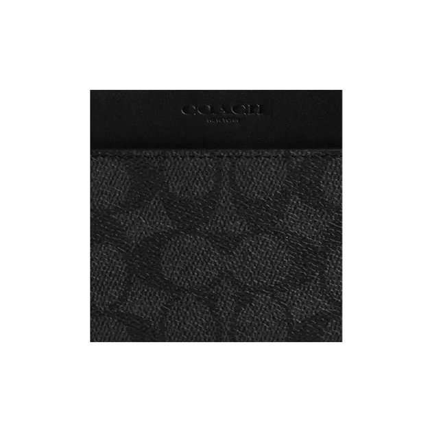 Кошелёк мужской Coach Accordion Wallet In Signature Canvas Charcoal/Black - Фото 3 Кошелёк мужской Coach Accordion Wallet In Signature Canvas Charcoal/Black - изображение 3