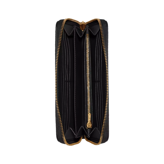 Кошелёк женский Coach Long Zip Around Wallet In Signature Canvas Gold/Walnut/Black - Фото 2 Кошелёк женский Coach Long Zip Around Wallet In Signature Canvas Gold/Walnut/Black - изображение 2