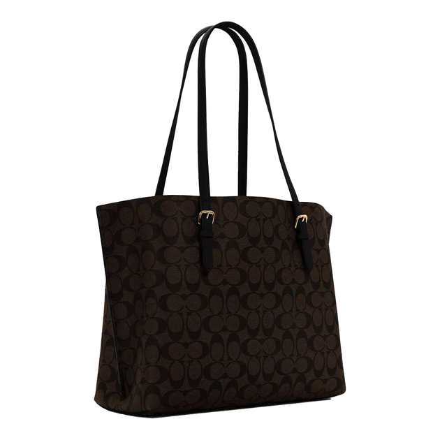 Сумка женская Coach Mollie Tote Bag In Signature Canvas Gold/Brown Black - изображение 2