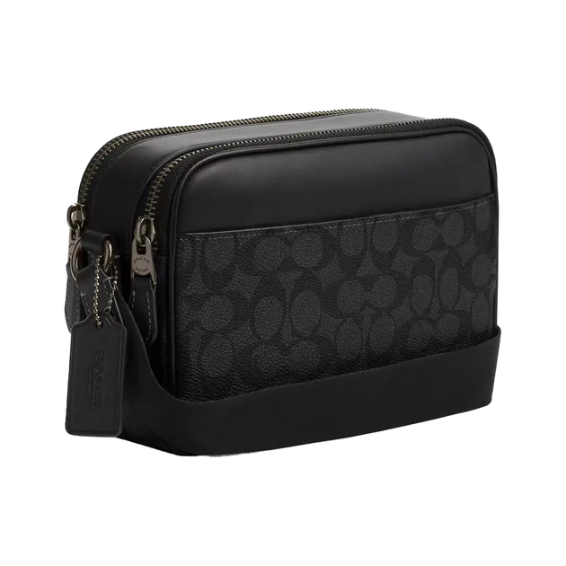 Сумка мужская Coach Graham Crossbody Bag In Signature Canvas Gunmetal/Charcoal/Black - Фото 2 Сумка мужская Coach Graham Crossbody Bag In Signature Canvas Gunmetal/Charcoal/Black - изображение 2
