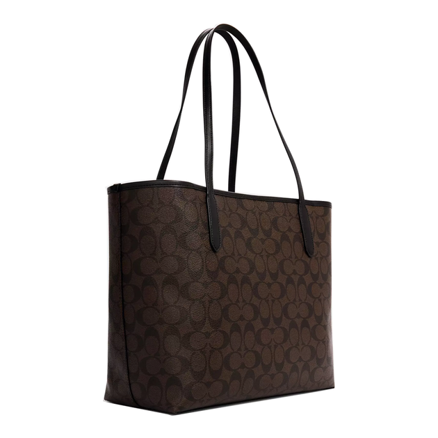 Сумка женская Coach City Tote Bag In Signature Canvas Im/Walnut/Black - Фото 3 Сумка женская Coach City Tote Bag In Signature Canvas Im/Walnut/Black - изображение 3