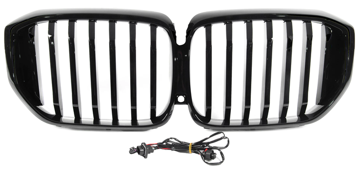 Ноздрі решітка радіатора 1 Bar LED чорний глянець для BMW X5 G05 2023+ - Фото 1 Ноздрі решітка радіатора 1 Bar LED чорний глянець для BMW X5 G05 2023+ - зображення 1