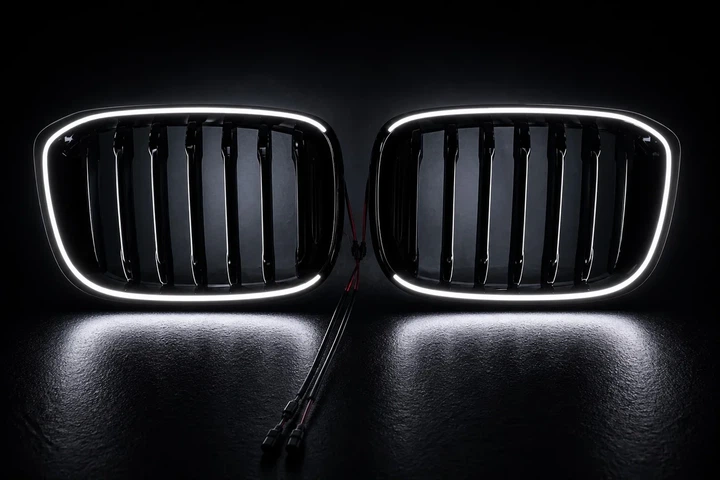 Решетка радиатора ноздри 1 Bar LED черный глянец для BMW X3 G01 2018-2021 гг - Фото 3 Решетка радиатора ноздри 1 Bar LED черный глянец для BMW X3 G01 2018-2021 гг - изображение 3