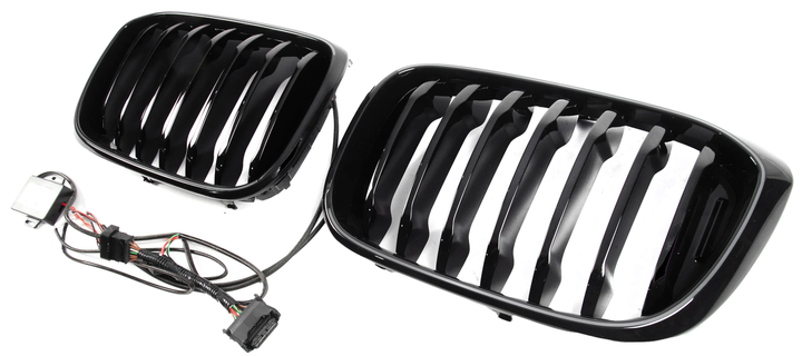 Решетка радиатора ноздри 1 Bar LED черный глянец для BMW X3 G01 2018-2021 гг - Фото 6 Решетка радиатора ноздри 1 Bar LED черный глянец для BMW X3 G01 2018-2021 гг - изображение 6