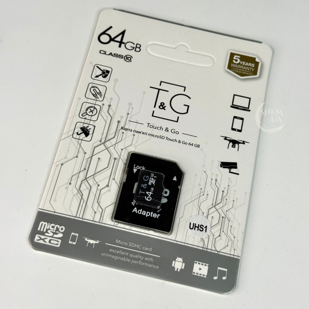 Карта пам'яті TF microSDXC 64 ГБ для смартфона, IP-камери, відеореєстратора, екшн-камери, фотоапарата, планшета, GPS-навігатора та MP3-плеєра з адаптером, для зберігання фото, відео, музики та документів, UHS-1 - зображення 9