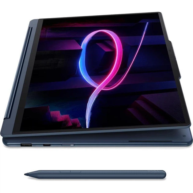 Ноутбук 2-в-1 Lenovo Yoga 9 (83SE0018NT), Intel Core Ultra 7 355 / 14″ / 120 Гц / OLED / Touch / RAM 32 ГБ LPDDR5x / SSD 1 ТБ / Intel Graphics / Windows 11 Home / Синій - Фото 6 Ноутбук 2-в-1 Lenovo Yoga 9 (83SE0018NT), Intel Core Ultra 7 355 / 14″ / 120 Гц / OLED / Touch / RAM 32 ГБ LPDDR5x / SSD 1 ТБ / Intel Graphics / Windows 11 Home / Синій - изображение 6